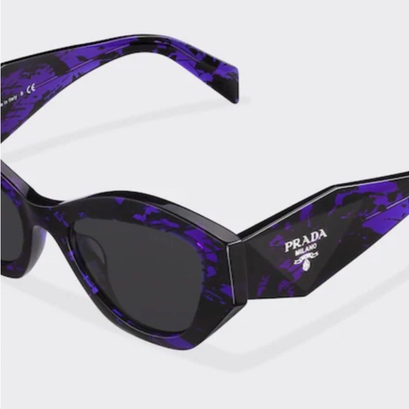🔥New🔥- Prada Symbole sunglasses SPR07Y Acetate frame front in abstract v… - Picture 7 of 17